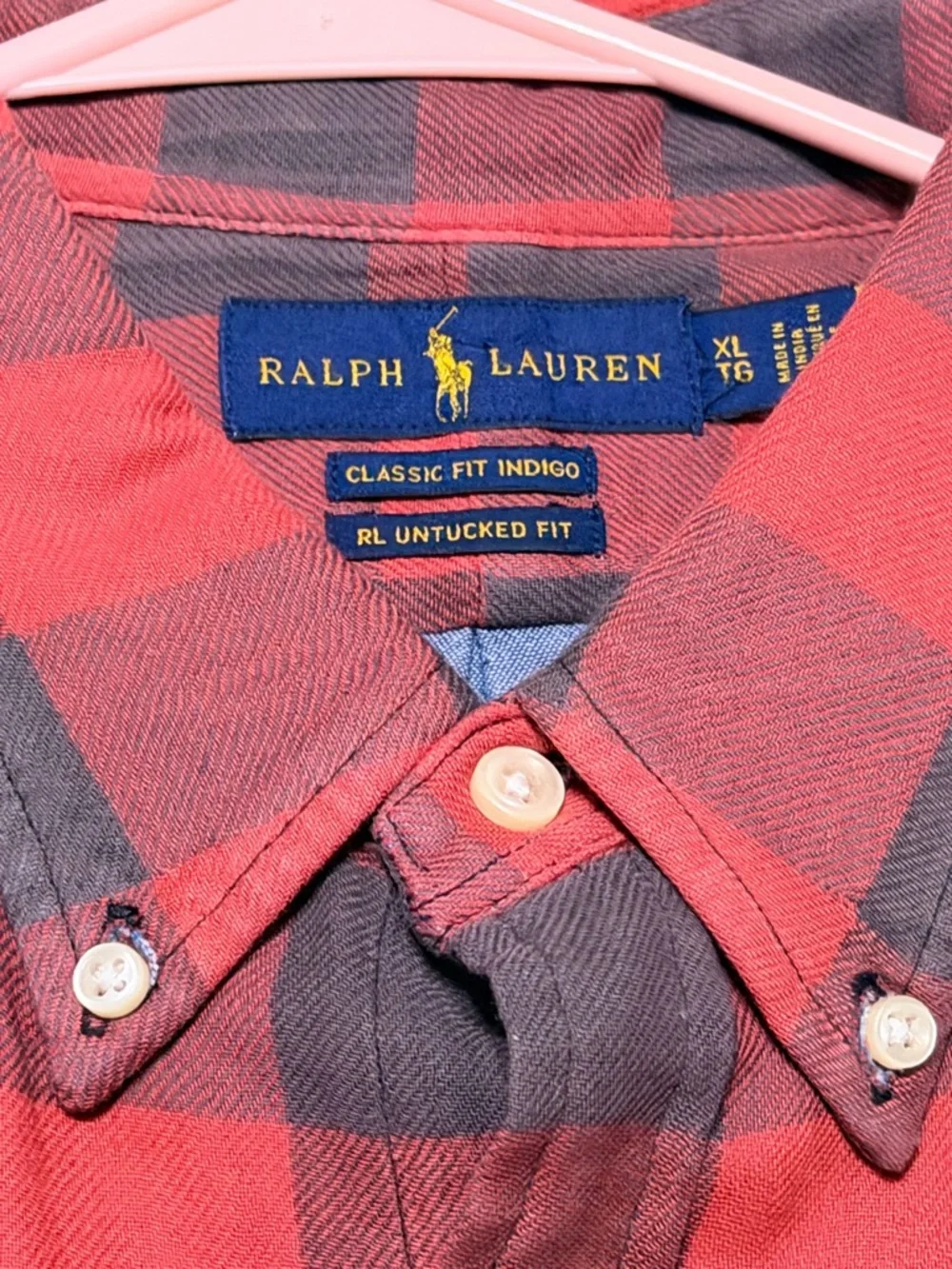 Polo by Ralph Lauren Red and Dark Plaid Button-Down Shirt